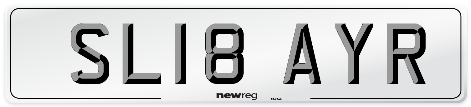 SL18 AYR Number Plate from New Reg